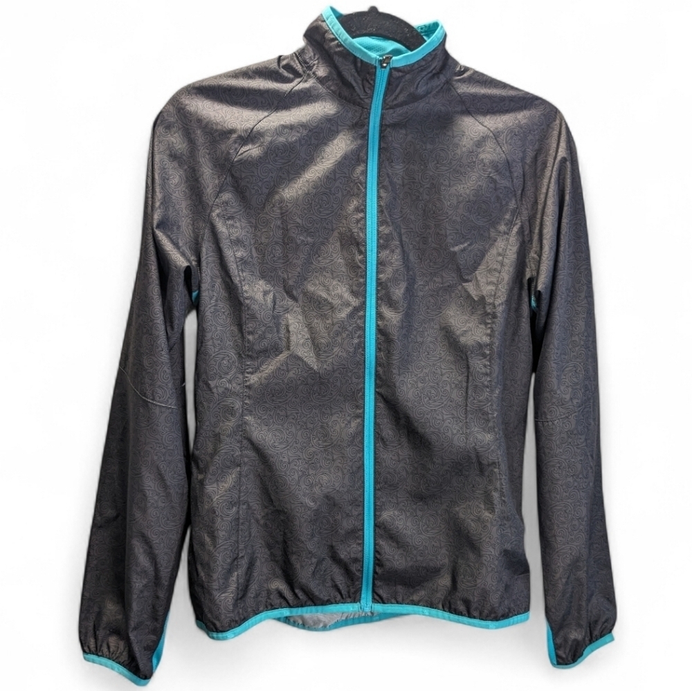 REI Women's Black Paisley Printed Lightweight Biking Jacket with Blue Accents XS - Picture 4 of 14